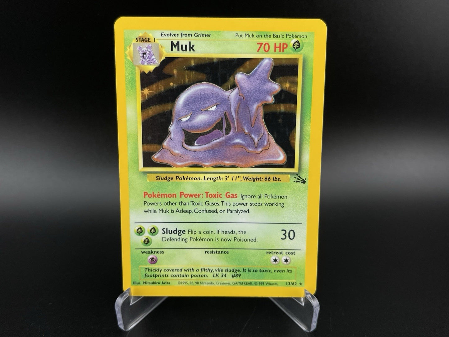 Muk 13/62 Fossil Holo Rare 1999 WOTC Pokemon TCG Card VLP