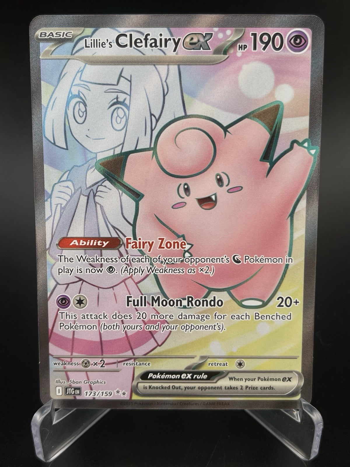 Lillie's Clefairy Ex 173/159 Full Art S&V Journey Together Pokemon TCG Card NM