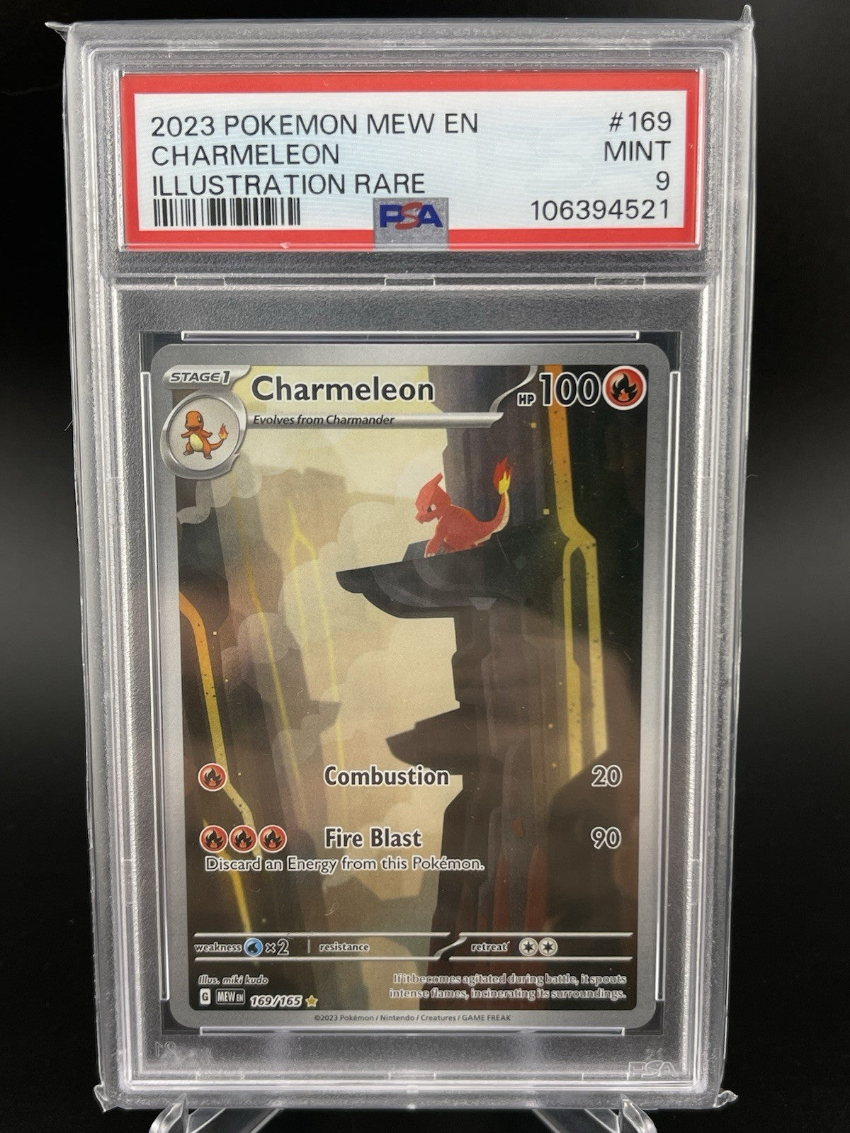 PSA 9 Mint Charmeleon 169/165 Mew English 151 Illustration Rare Pokemon TCG Card