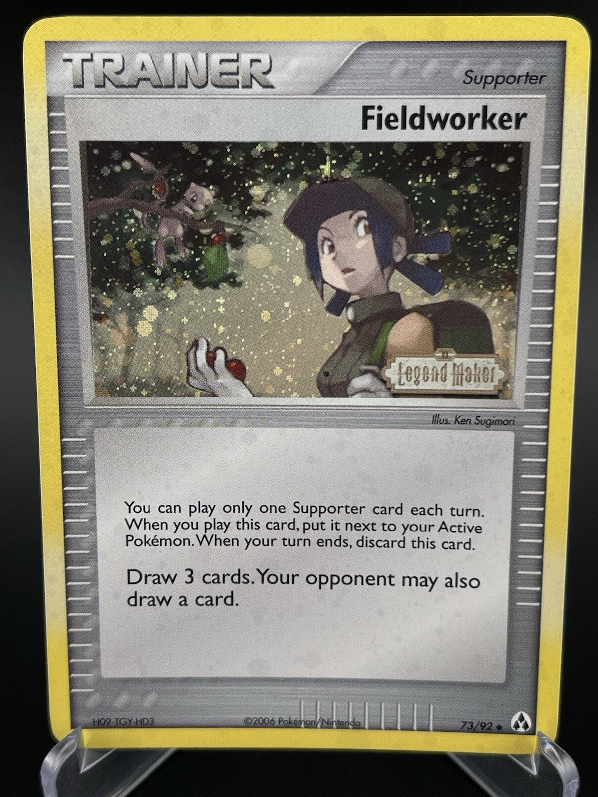 Fieldworker 73/92 EX Legend Maker Reverse Holo Stamped Pokémon TCG Card VLP