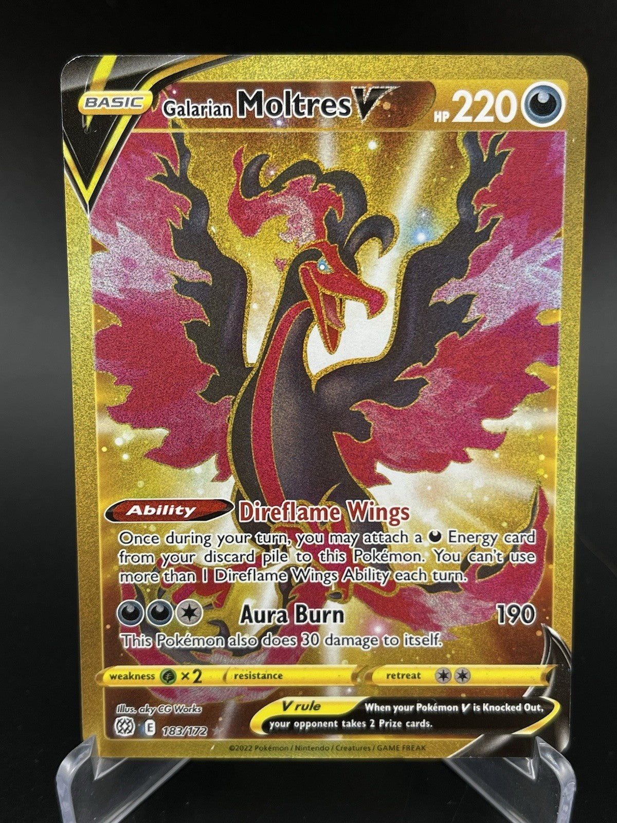 Galarian Moltres 183/172 V Sword & Shield Brilliant Stars Pokemon TCG Card NM