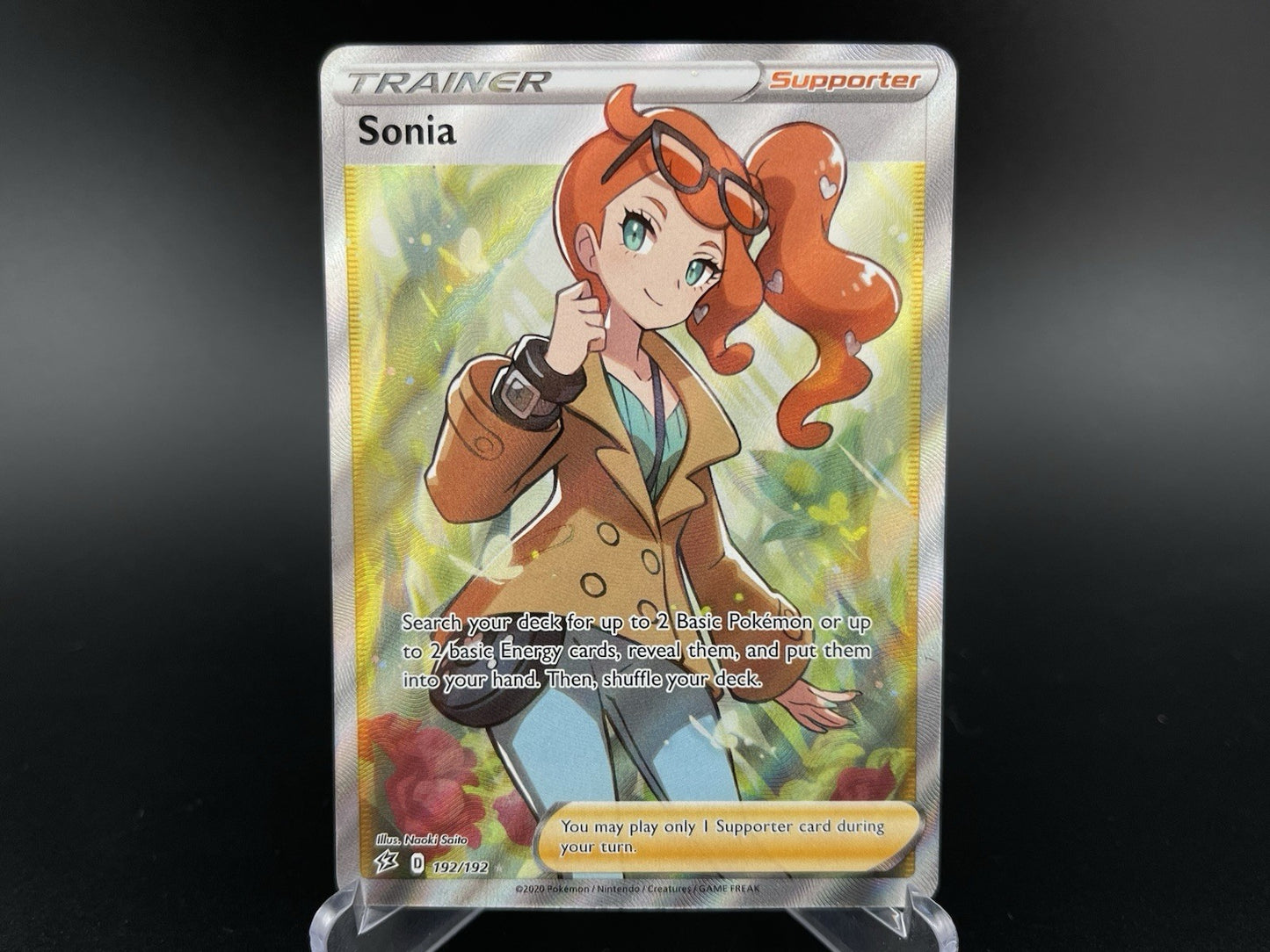 Sonia 192/192 Full Art Trainer Holo Sword Shield Rebel Clash Pokemon TCG Card NM