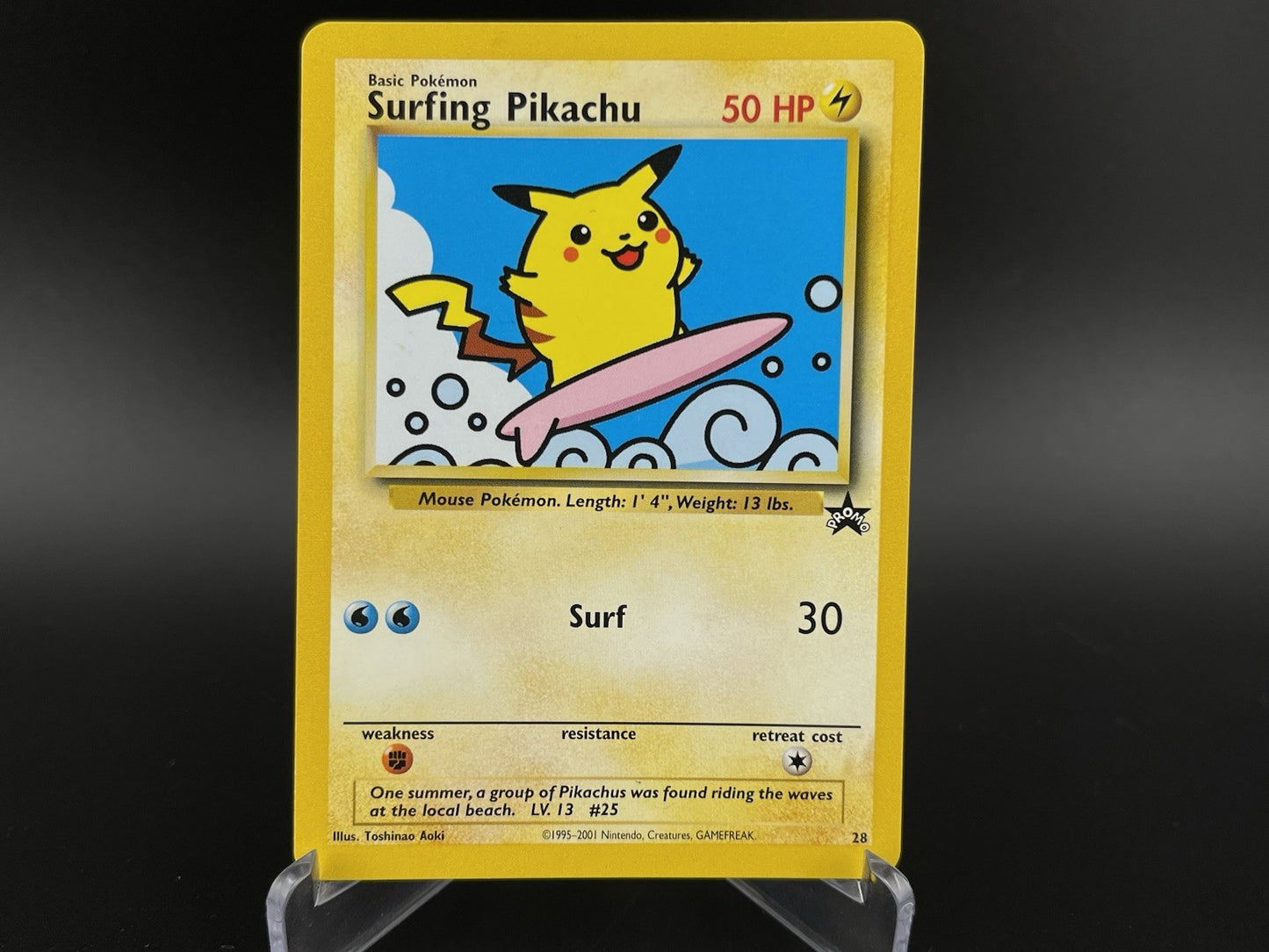 Surfing Pikachu #28 WOTC Black Star Promo 2001 Pokemon TCG Card NM