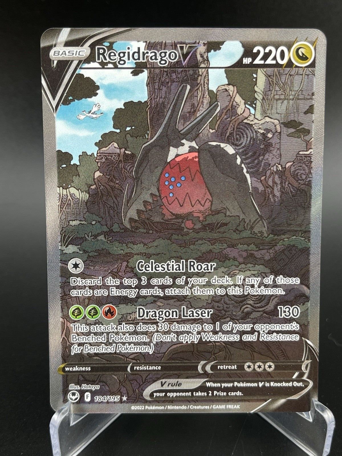 Regidrago V 184/195 Alt Art Sword & Shield Silver Tempest Pokemon TCG Card NM