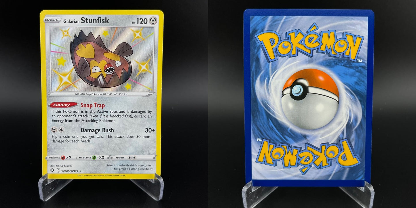 Galarian Stunfisk SV088/SV122 Rare Shiny Shining Fates Shiny Vault Pokemon NM