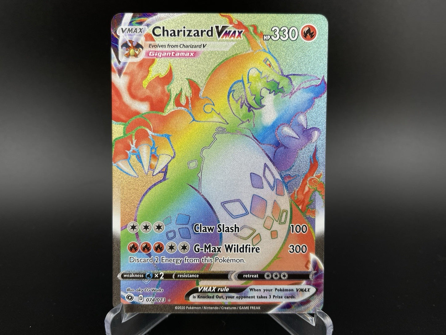 Charizard Vmax 074/073 Secret Rainbow Rare Champion's Path Pokemon TCG Card NM