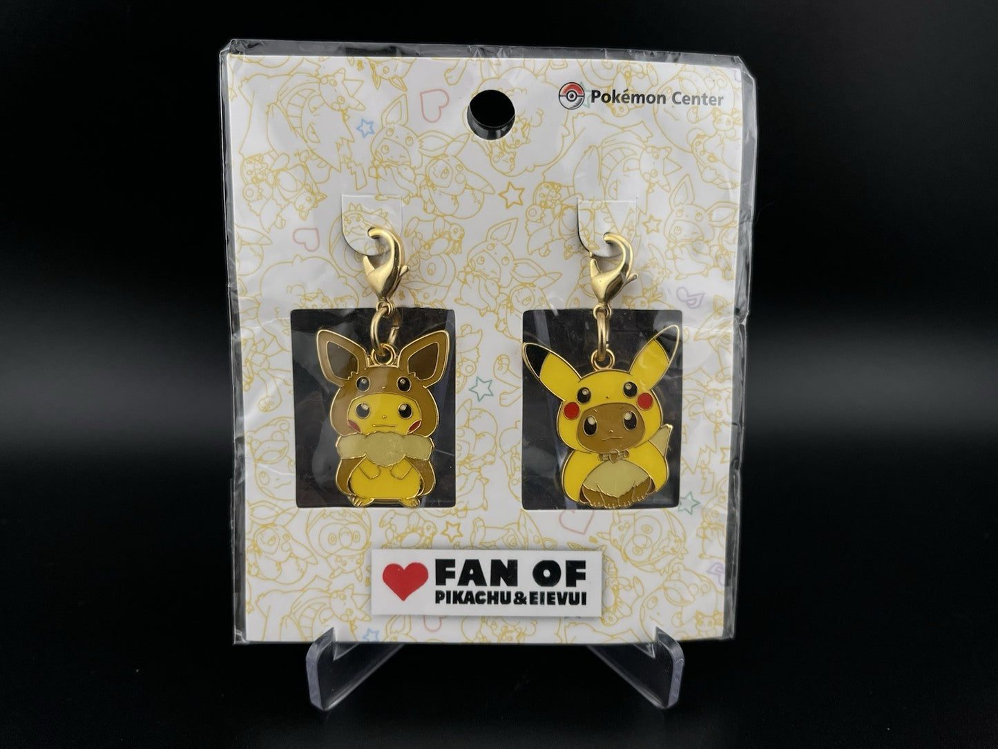 Pokemon Fan of Pikachu Eevee Eievui Poncho Metal Charm Set 2018 Japan Center