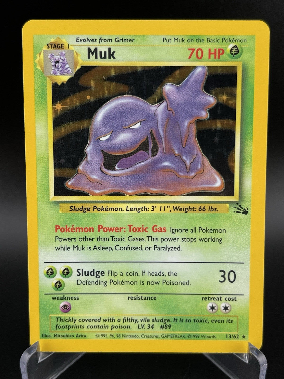 Muk 13/62 Fossil Holo Rare 1999 WOTC Pokemon TCG Card VLP