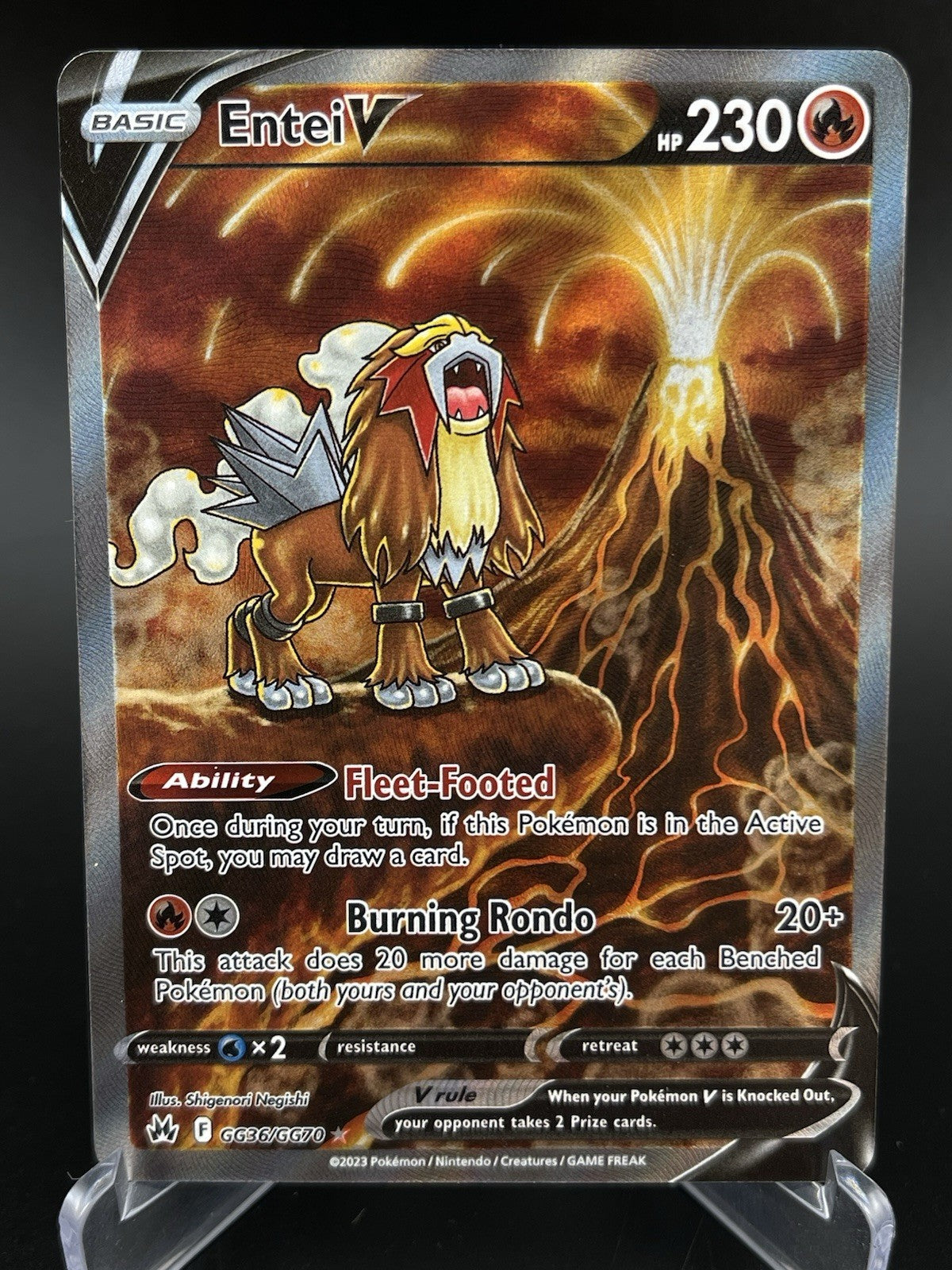Entei V GG36/GG70 SWSH Crown Zenith Galarian Gallery Full Art Pokémon TCG NM