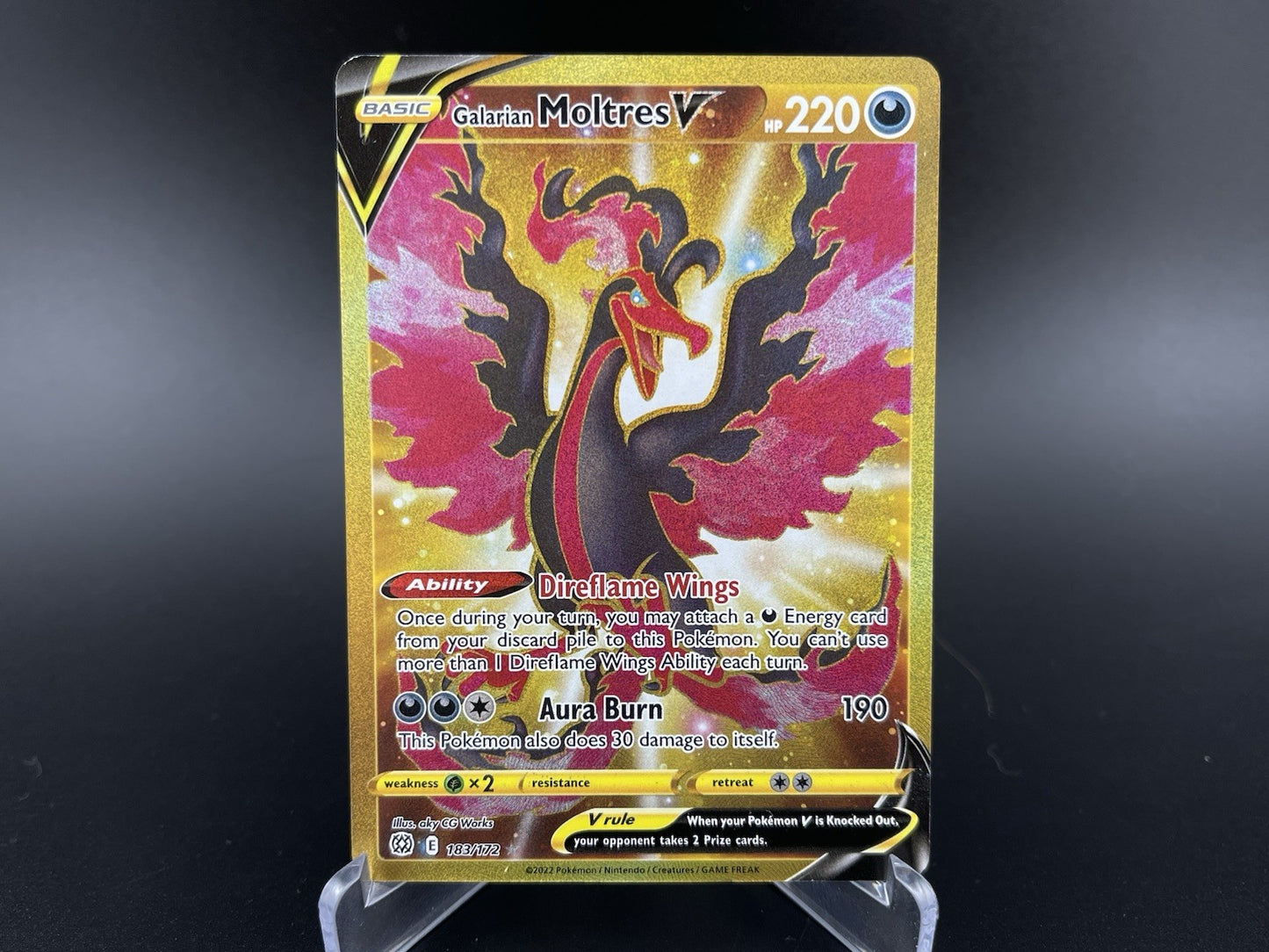 Galarian Moltres 183/172 V Sword & Shield Brilliant Stars Pokemon TCG Card NM