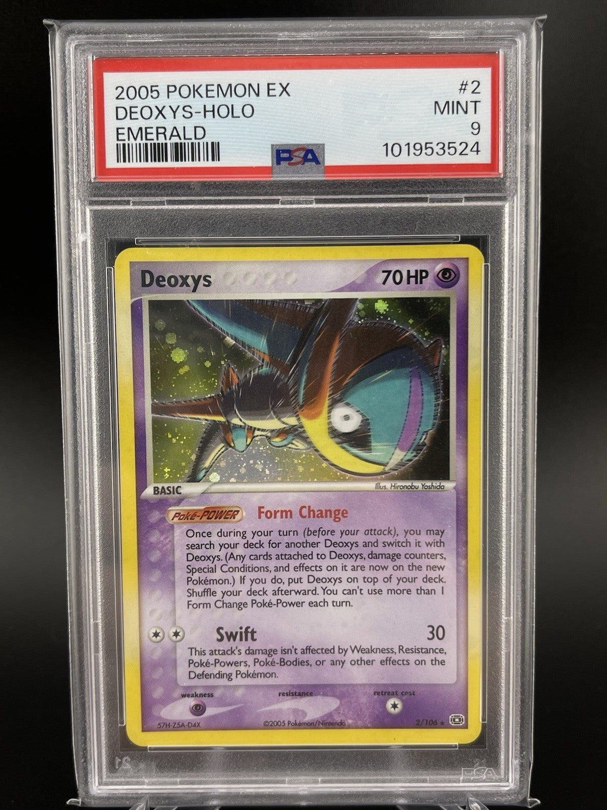 PSA 9 Mint Deoxys (Speed Form) 2/106 Holo Rare EX Emerald 2005 Pokemon TCG