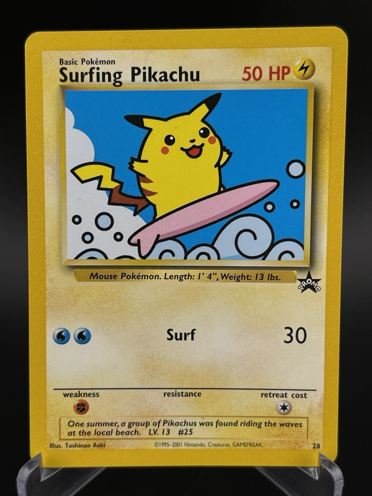 Surfing Pikachu #28 WOTC Black Star Promo 2001 Pokemon TCG Card NM