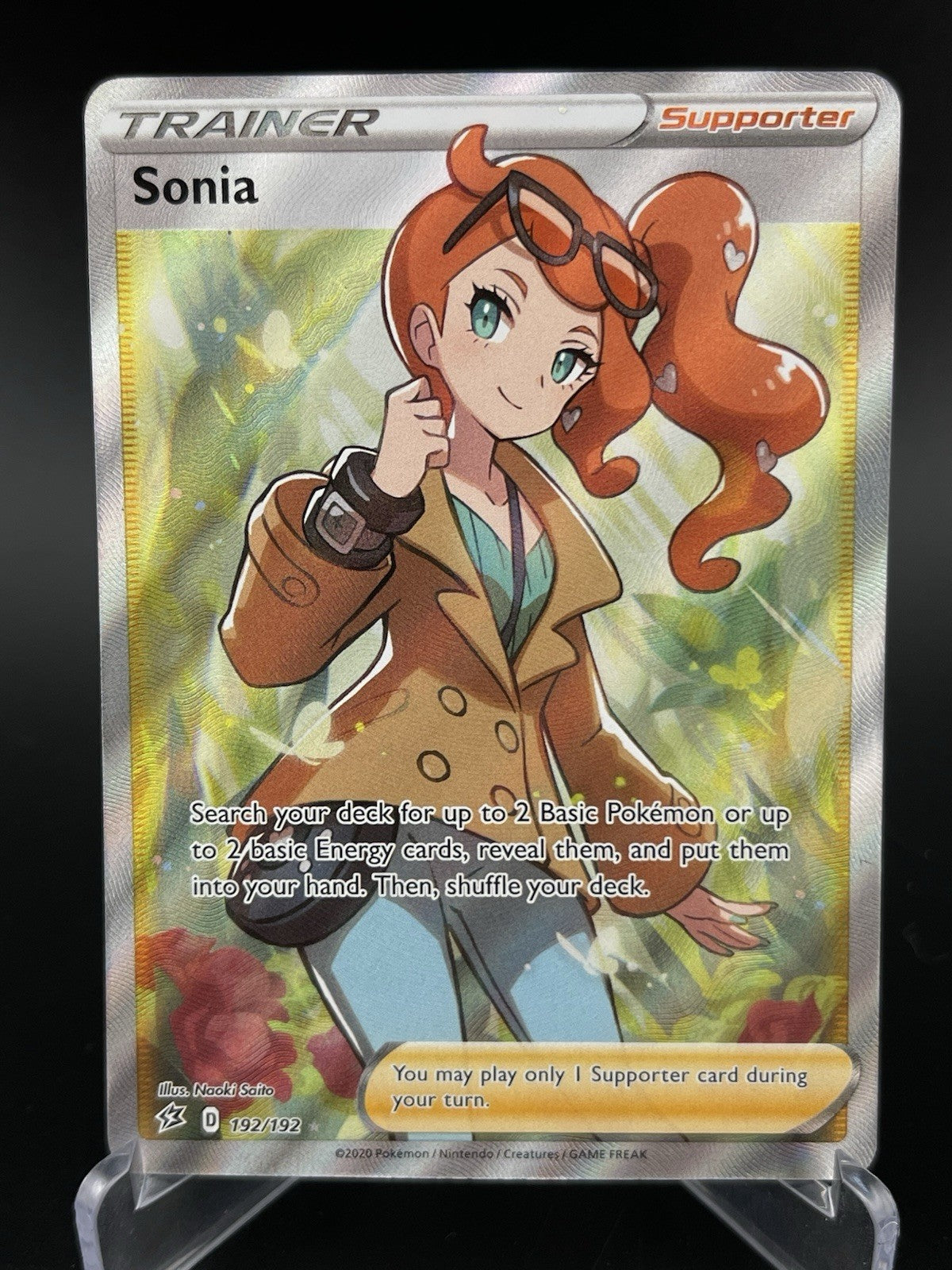 Sonia 192/192 Full Art Trainer Holo Sword Shield Rebel Clash Pokemon TCG Card NM