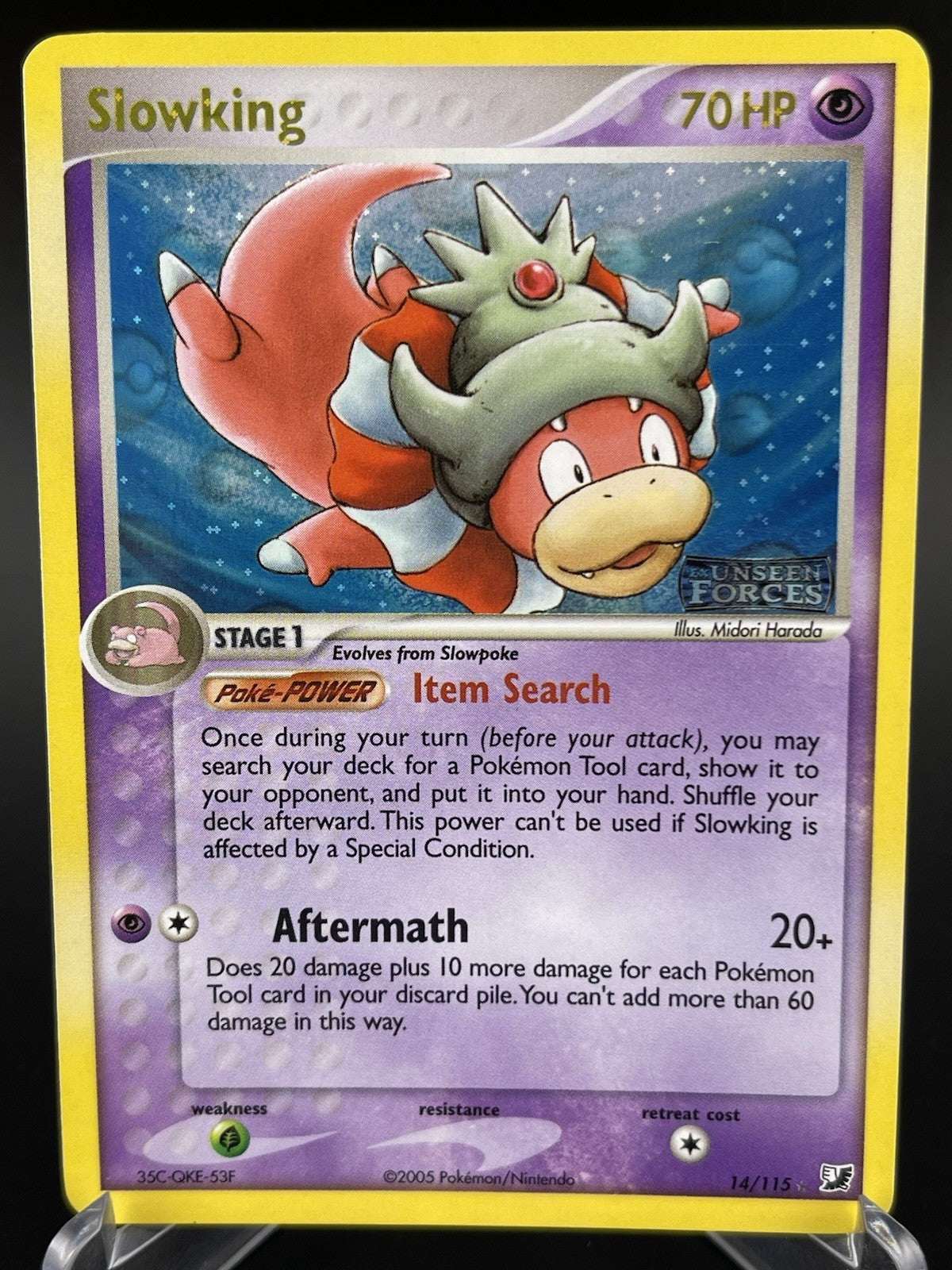 Slowking 14/115 EX Unseen Forces Reverse Holo Stamped Pokemon Card TCG VLP