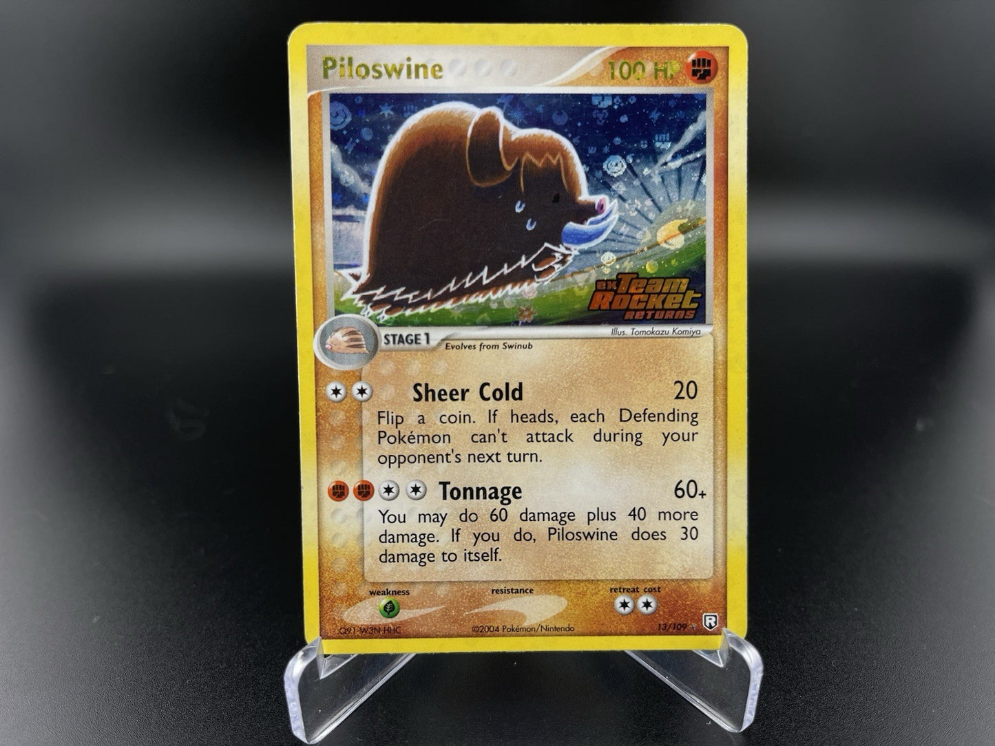 Piloswine 13/109 EX Team Rocket Returns Reverse Holo Rare Stamped Pokémon TCG PL