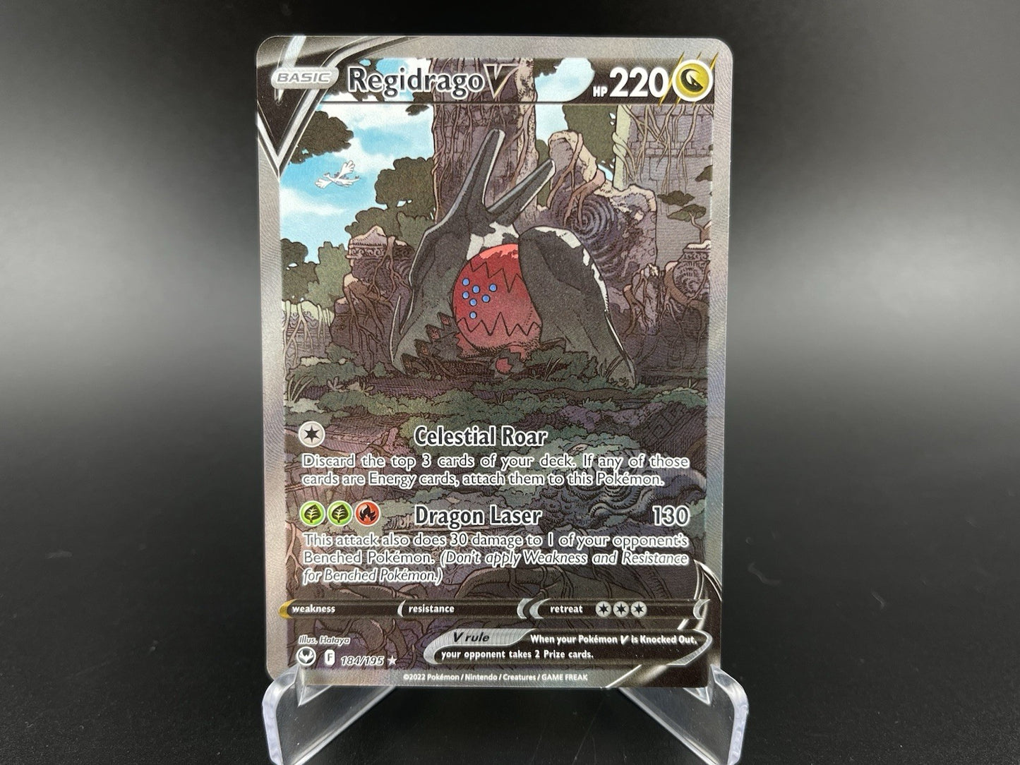 Regidrago V 184/195 Alt Art Sword & Shield Silver Tempest Pokemon TCG Card NM