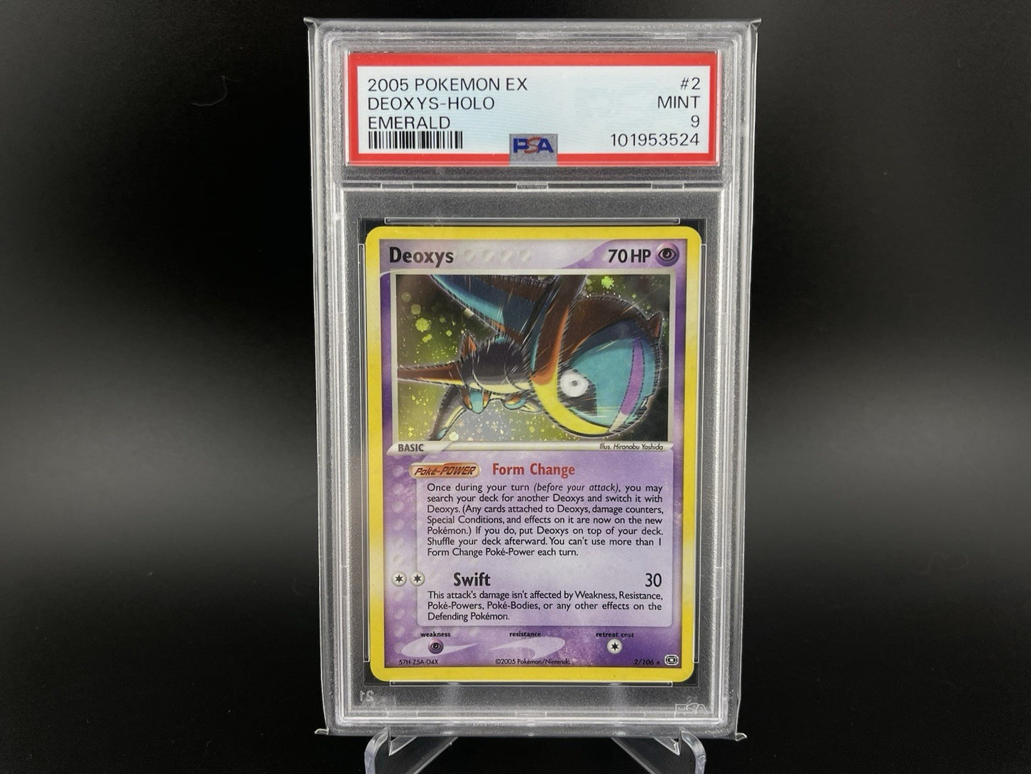 PSA 9 Mint Deoxys (Speed Form) 2/106 Holo Rare EX Emerald 2005 Pokemon TCG