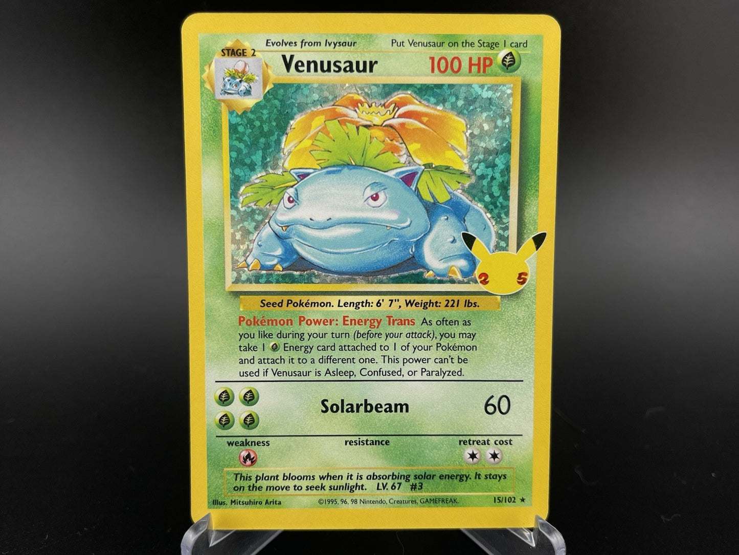 Venusaur 15/102 Holo Rare Celebrations 25th Anniversary Pokémon TCG Card NM
