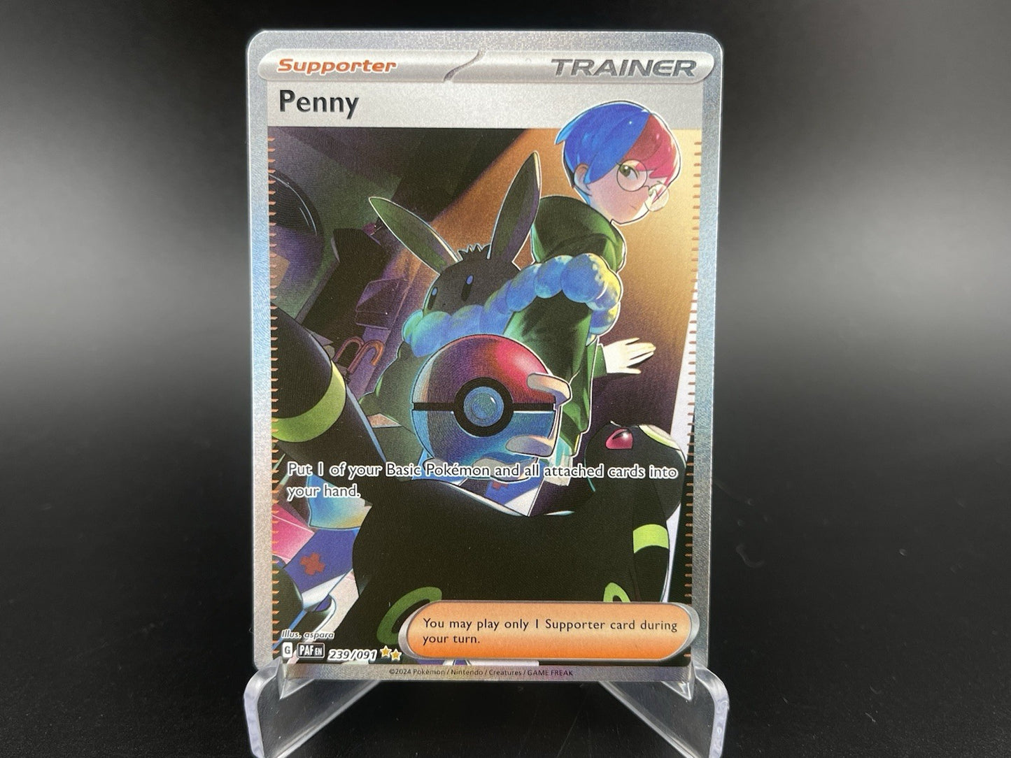 Penny 239/091 SIR Special Illustration Rare Paldean Fates Pokemon Card TCG NM