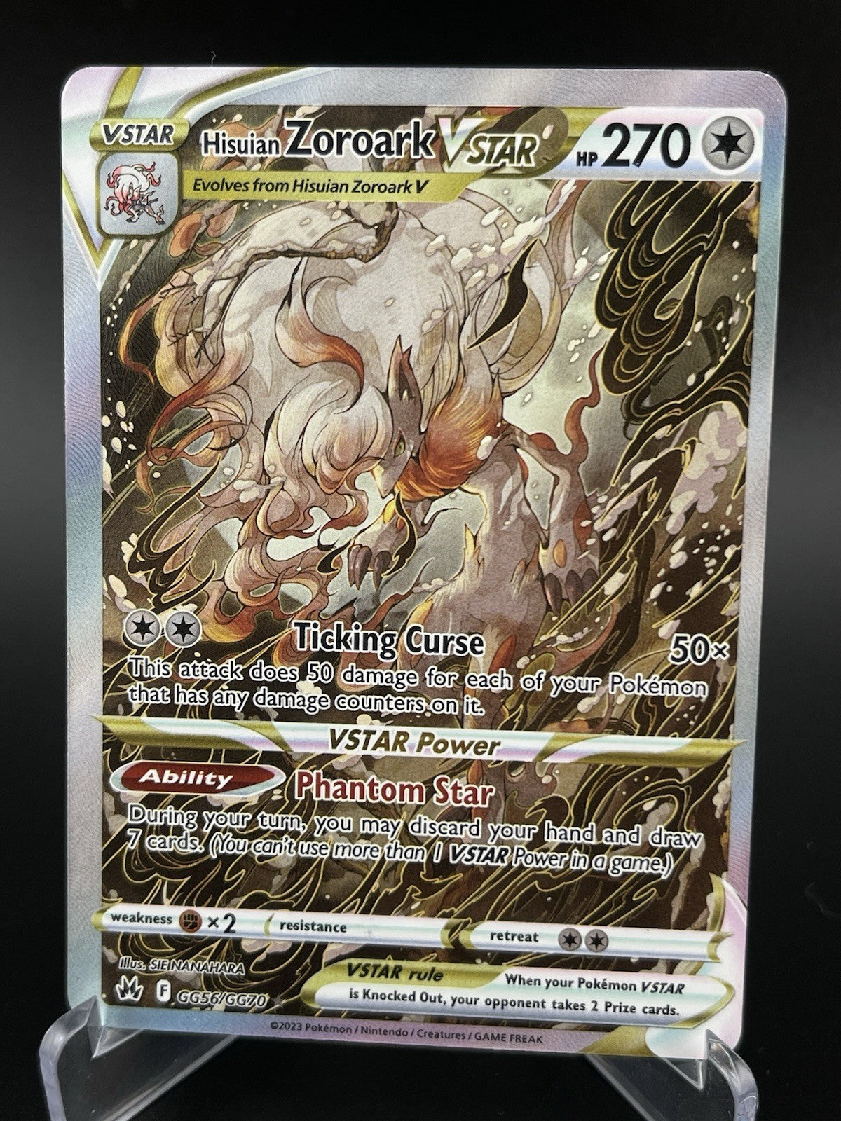 Hisuian Zoroark Vstar GG56/GG70 Gallarian Gallery Crown Zenith Pokemon TCG NM OC