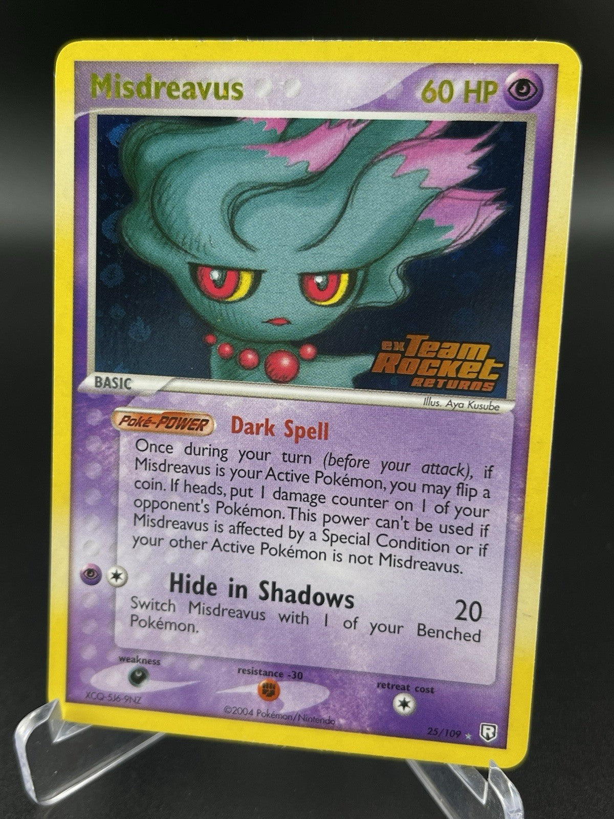 Misdreavus 25/109 EX Team Rocket Returns Reverse Holo Rare Stamped Pokemon VLP