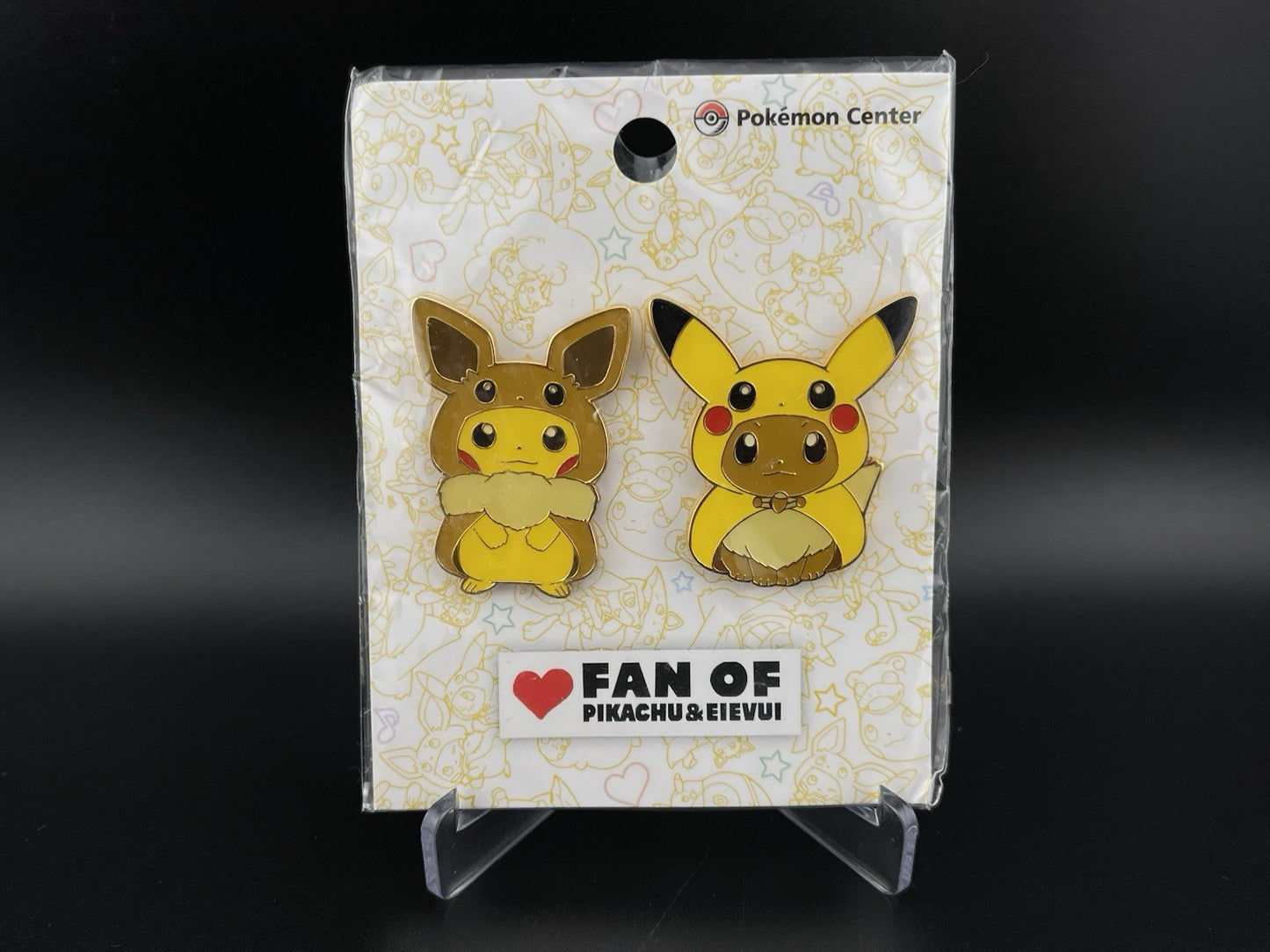 Pokemon Fan of Pikachu Eevee Eievui Poncho Pin Set 2018 Japan Center Rare