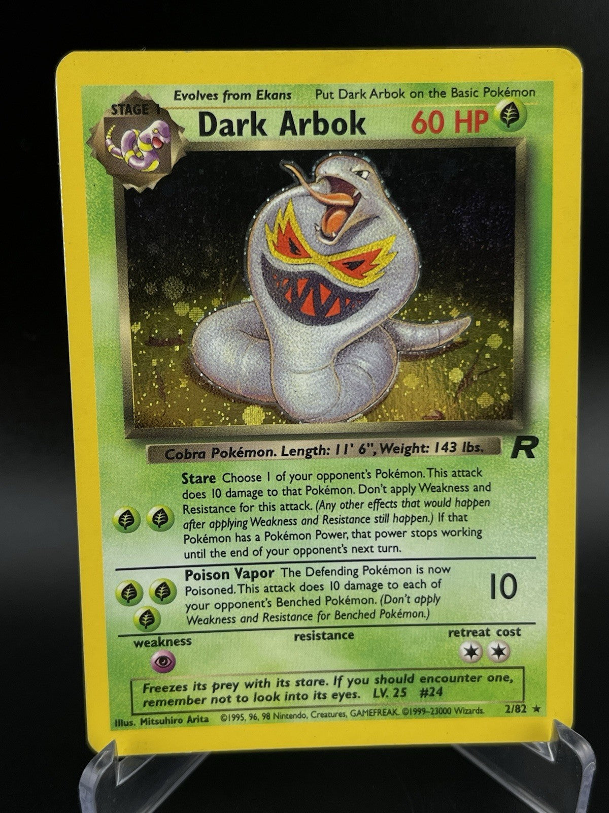 Dark Arbok 2/82 Team Rocket Holo Rare 2000 WOTC Pokemon TCG Card PL