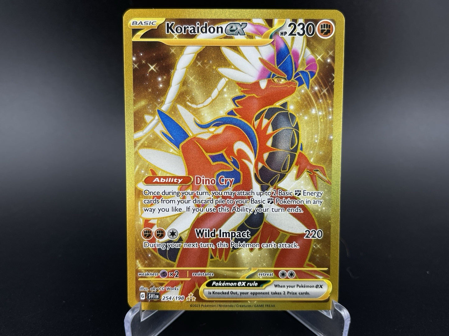 Koraidon ex 254/198 Scarlet & Violet Base Set Gold Hyper Rare Pokemon TCG NM