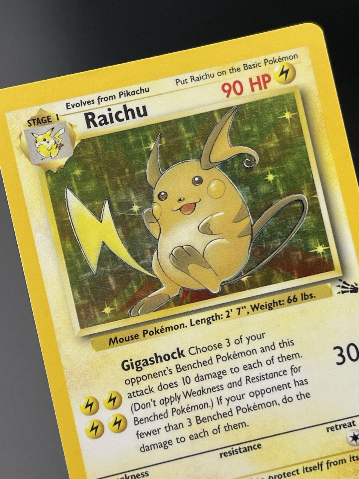 Raichu 14/62 Fossil Holo Rare 1999 WOTC Pokemon TCG Card PL