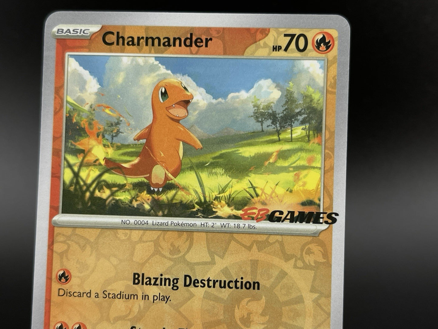 Charmander 004/165 2023 Obsidian Flames EB Games Stamp Promo Pokemon Unsealed NM