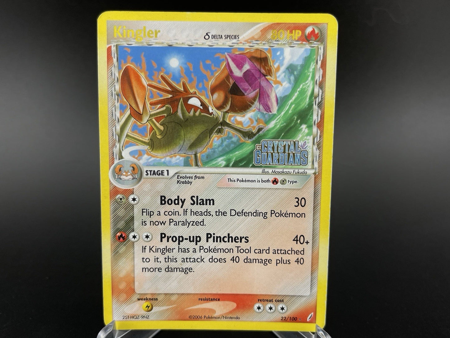 Kingler 22/100 Crystal Guardians Delta Species Reverse Holo Rare Stamped HP