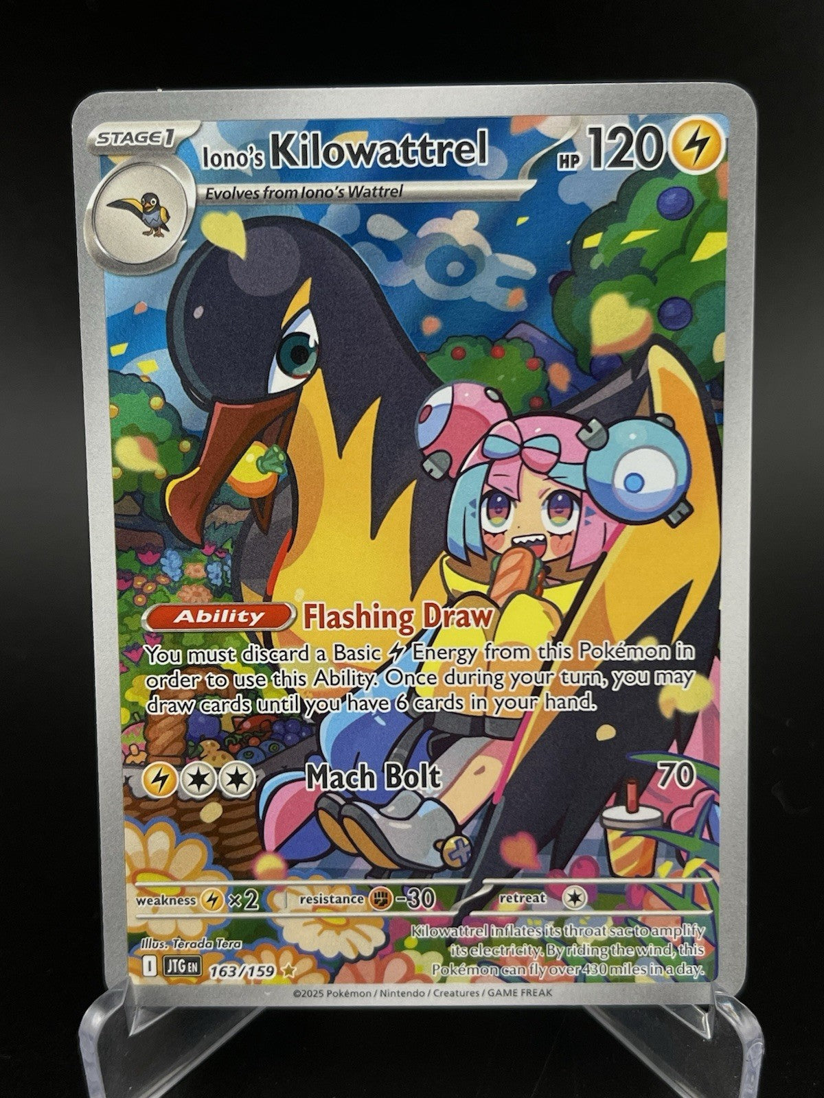 Iono's Kilowattrel 163/159 Illustration Journey Together Pokemon TCG Card NM