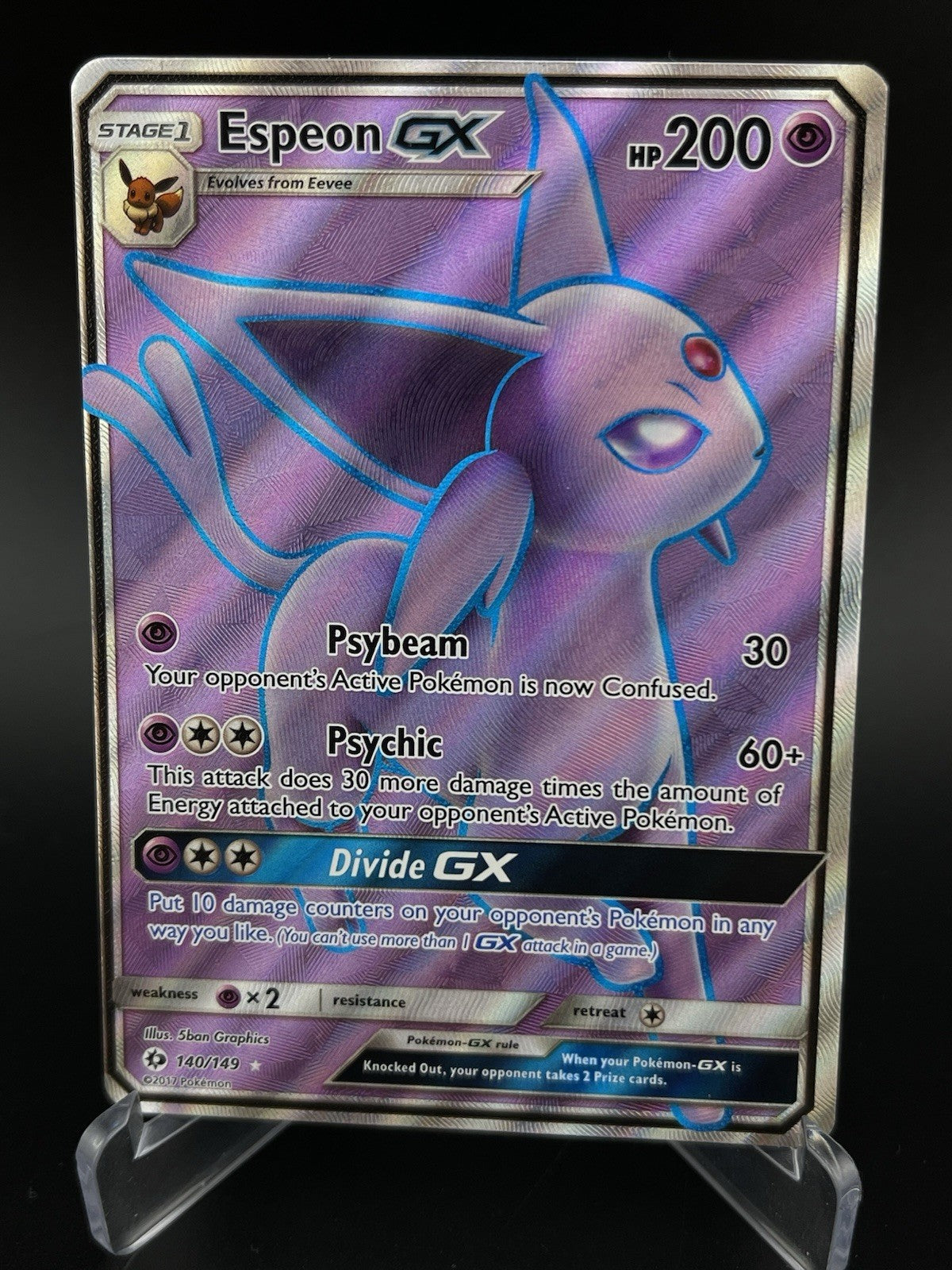 Espeon GX 140/149 Sun & Moon Base Full Art Ultra Rare Pokémon TCG Card VLP