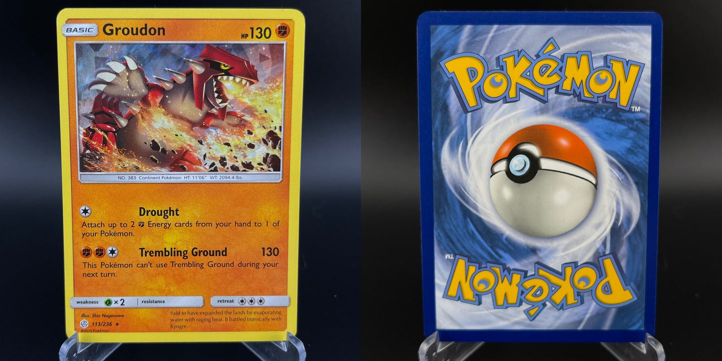 Groudon 113/236 Cracked Ice Holo Rare Cosmic Eclipse Pokemon NM