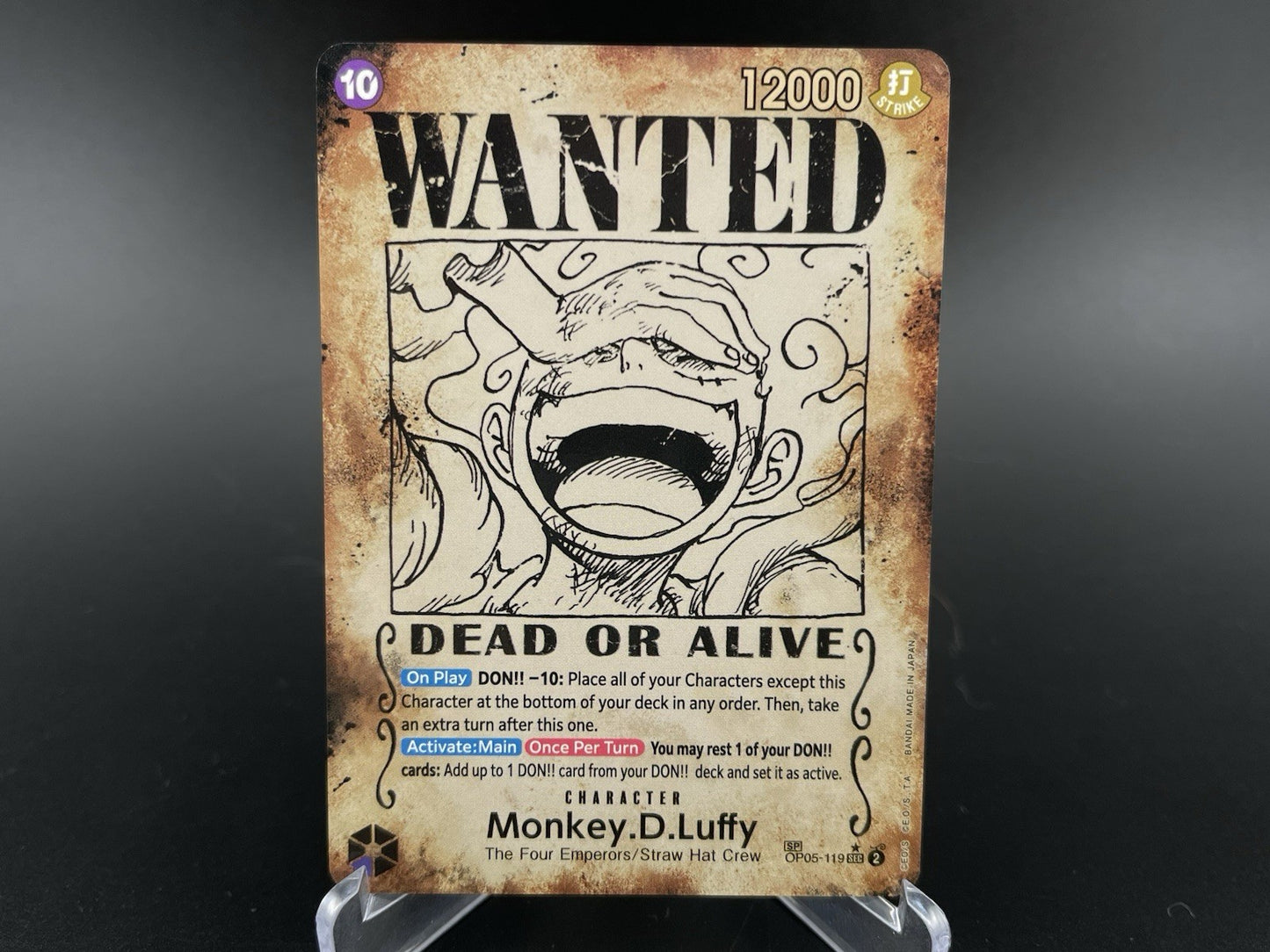 Monkey D. Luffy OP05-119 SEC (OP-09) Wanted Poster English One Piece TCG Card NM