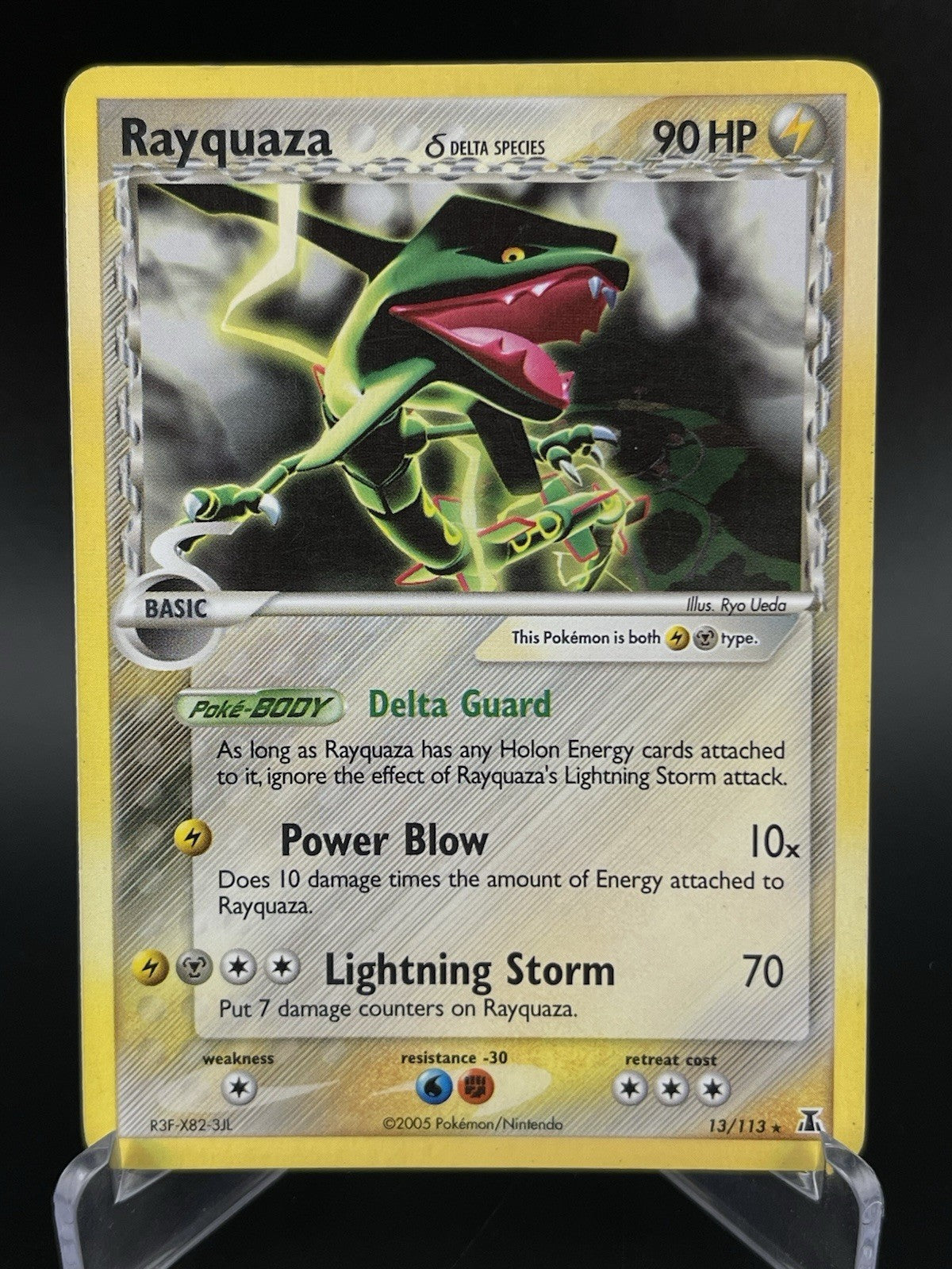 Rayquaza EX Delta Species 13/113 Holo Rare Pokemon TCG Card 2005 MP-LP
