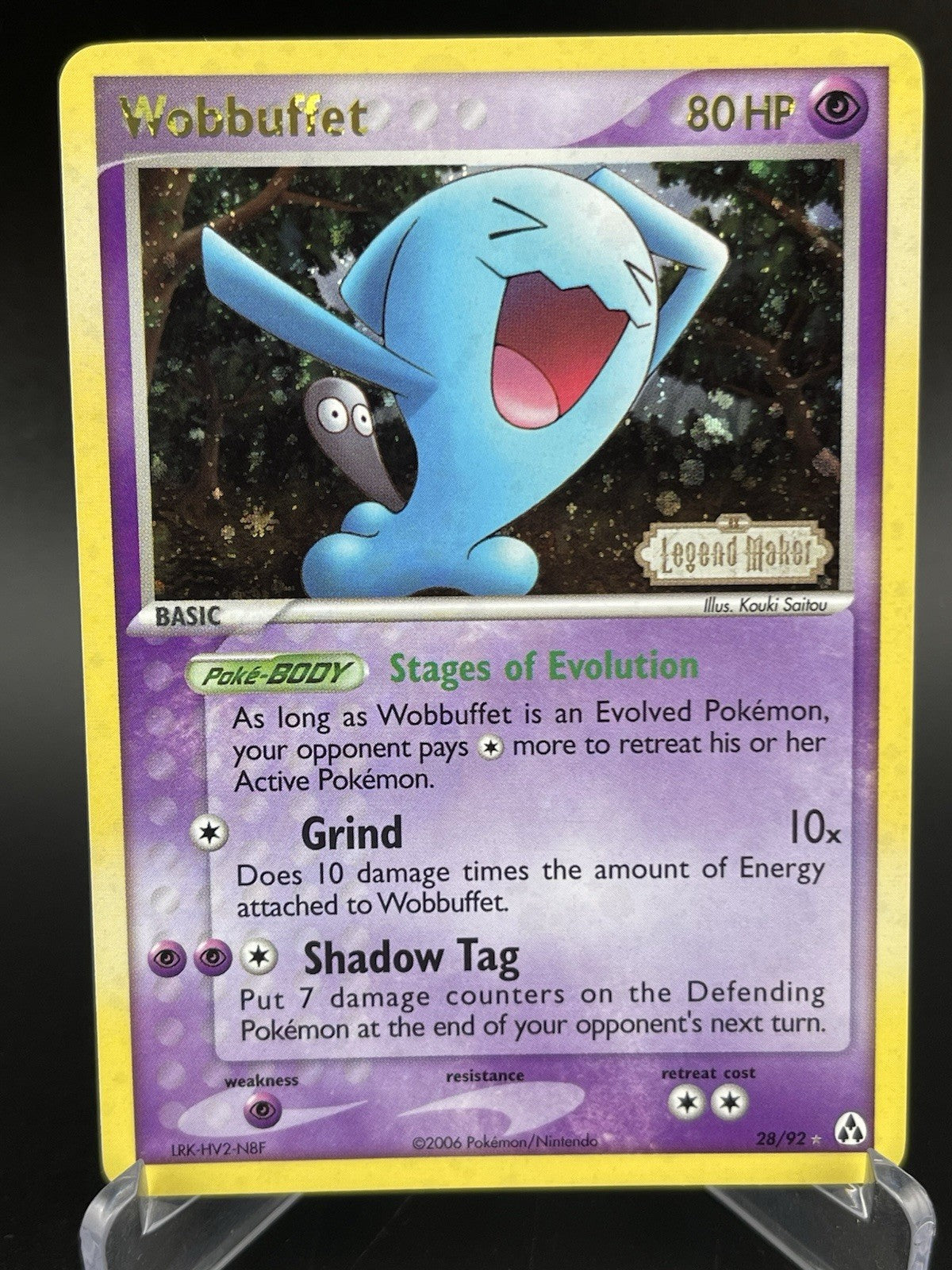 Wobbuffet 28/92 Reverse Holo Stamped EX Legend Maker Holo Rare Pokemon TCG VLP