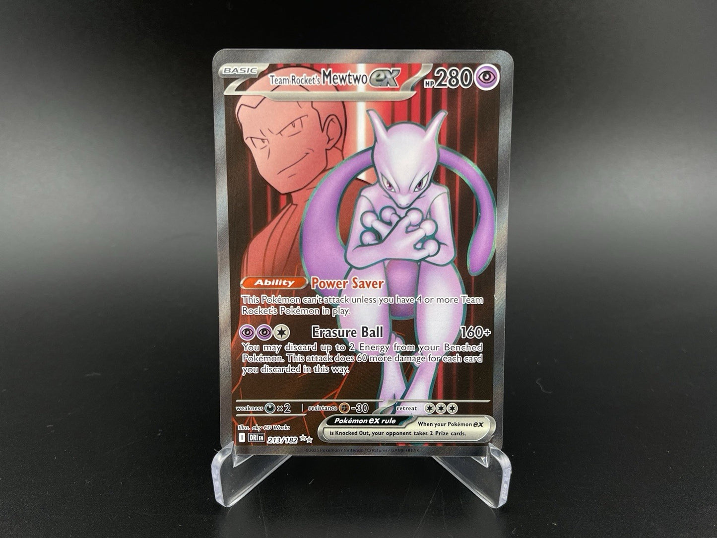 Team Rocket's Mewtwo ex 213/182 Ultra Rare S&V Destined Rivals Pokemon TCG NM