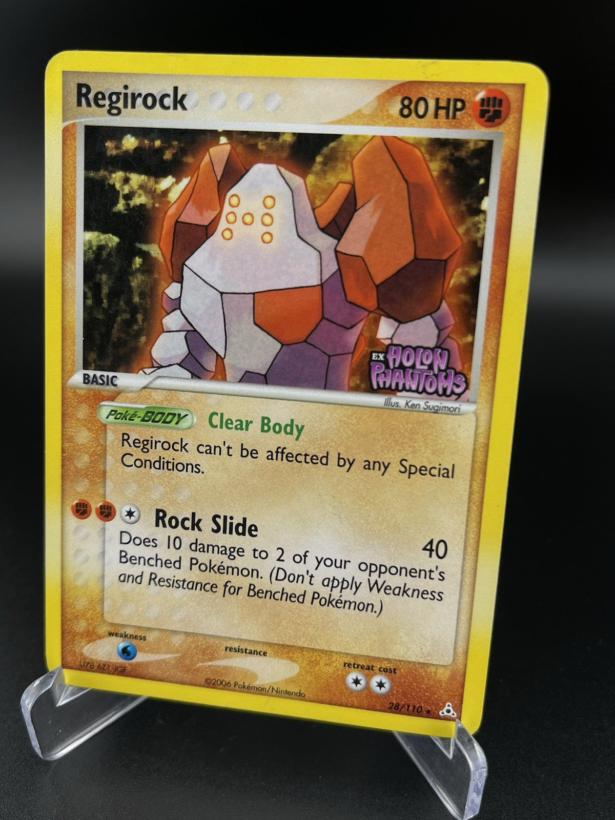 Regirock 28/110 Pokemon Ex Holon Phantoms Rare Reverse Holo Stamped MP