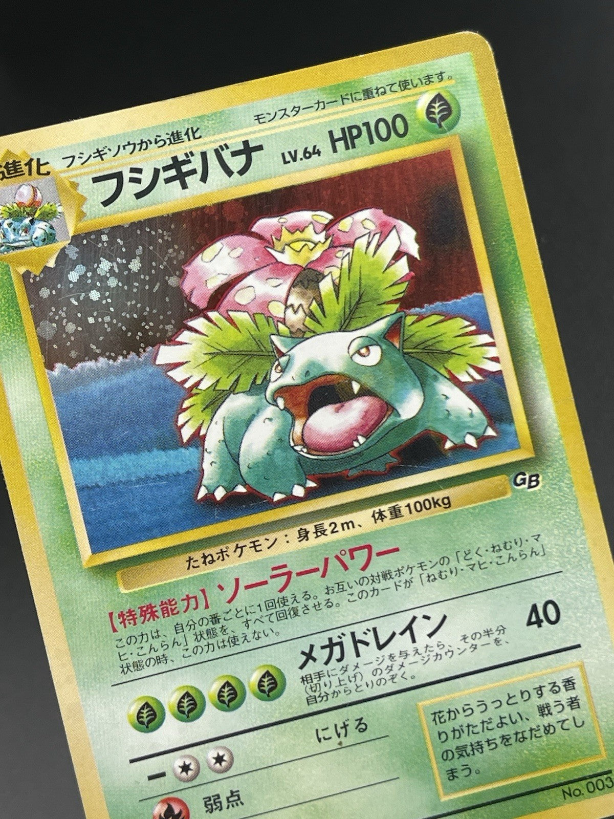 Venusaur No. 003 GB Game Boy Promo Holo Rare Japanese 1998 PL