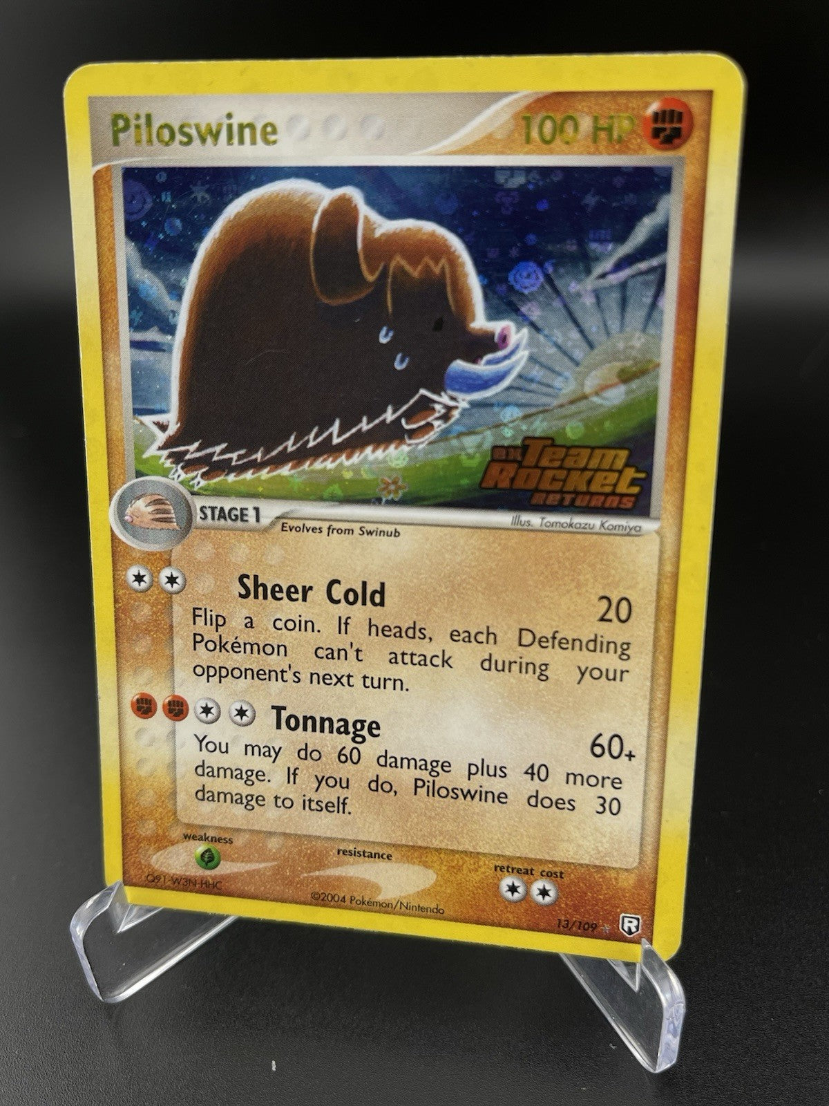 Piloswine 13/109 EX Team Rocket Returns Reverse Holo Rare Stamped Pokémon TCG PL