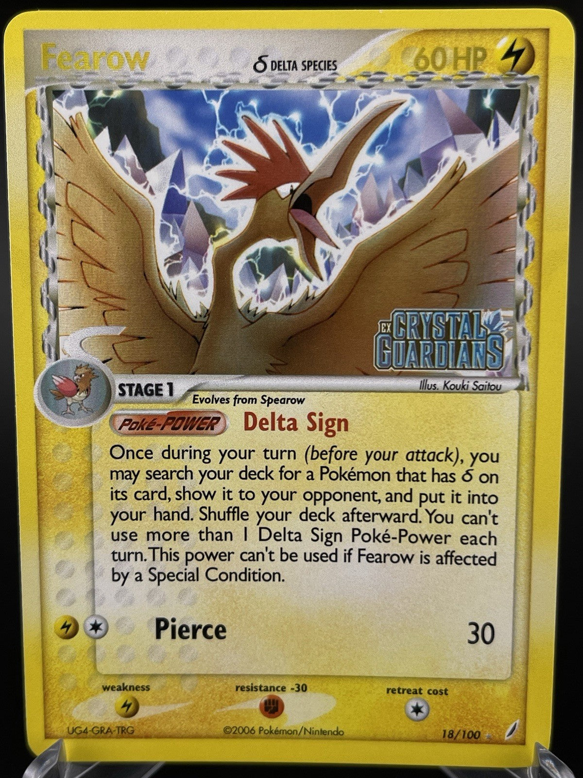 Fearow 18/100 EX Crystal Guardians Reverse Holo Rare Stamped Pokémon TCG VLP