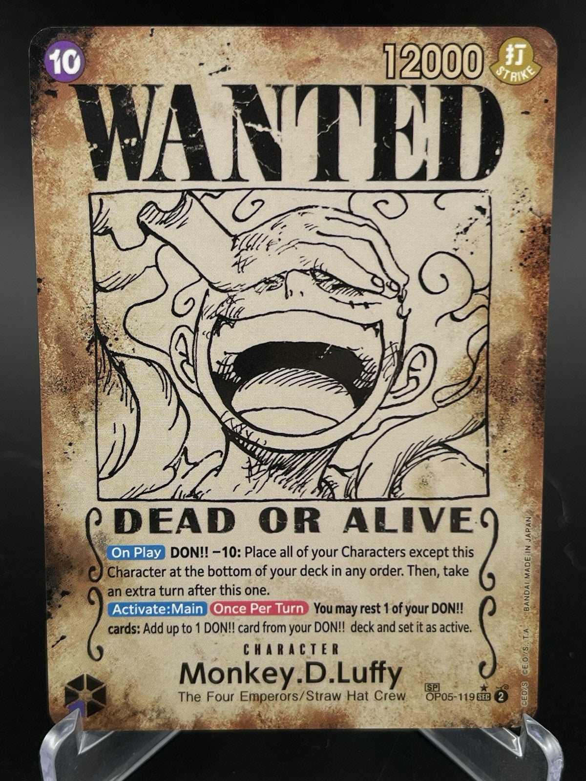 Monkey D. Luffy OP05-119 SEC (OP-09) Wanted Poster English One Piece TCG Card NM