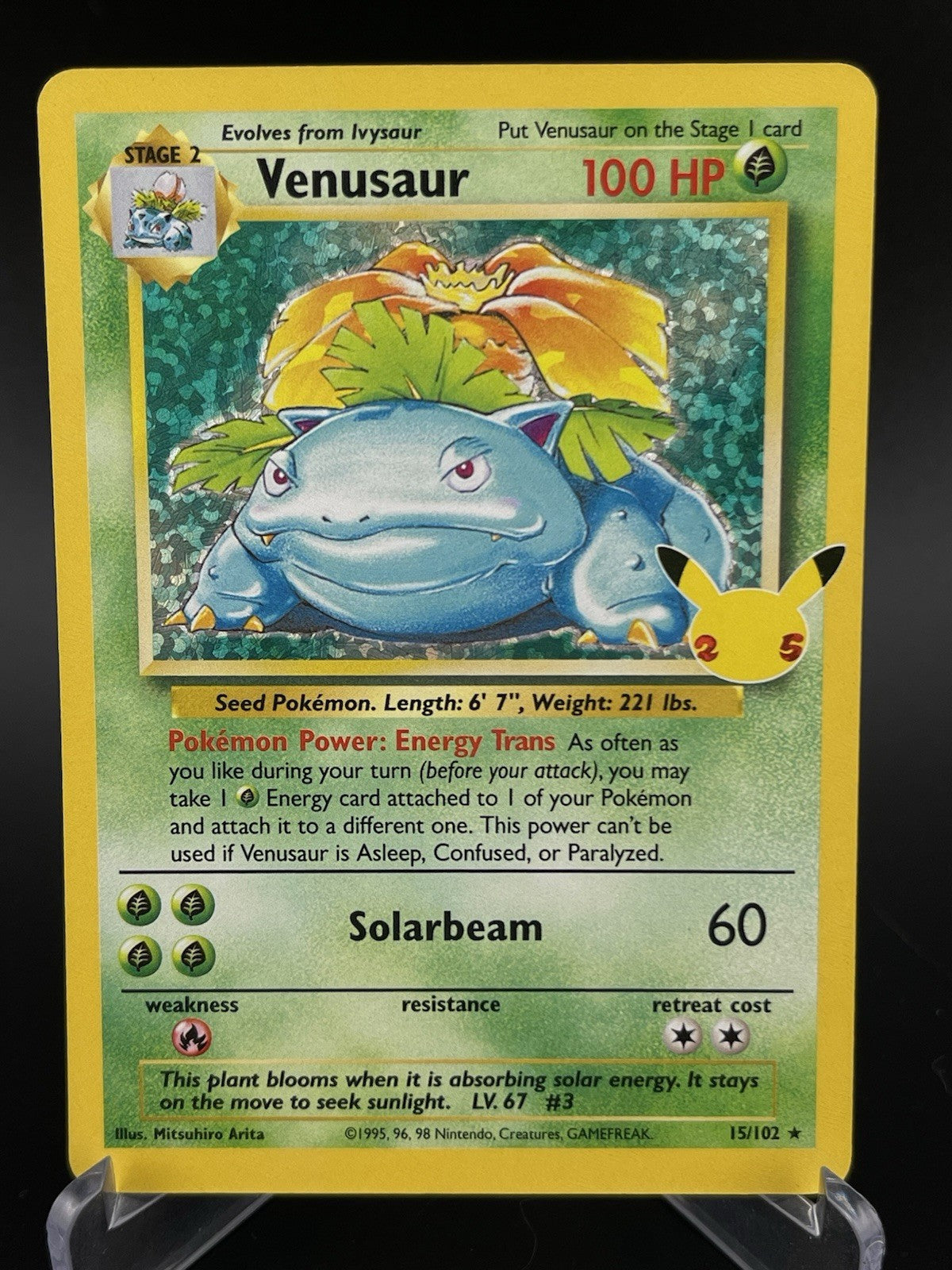 Venusaur 15/102 Holo Rare Celebrations 25th Anniversary Pokémon TCG Card NM