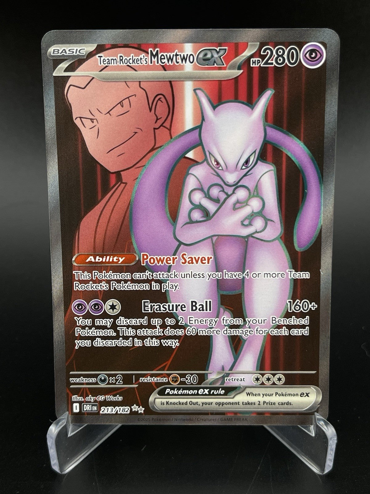 Team Rocket's Mewtwo ex 213/182 Ultra Rare S&V Destined Rivals Pokemon TCG NM
