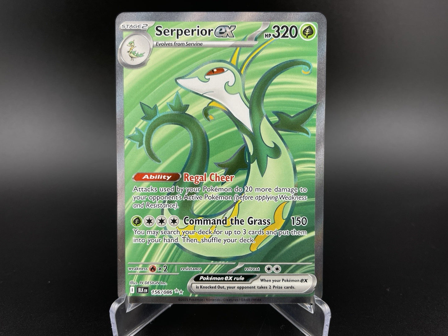 Serperior ex 156/086 Full Art Ultra Rare Black Bolt BLK Pokemon TCG Card NM