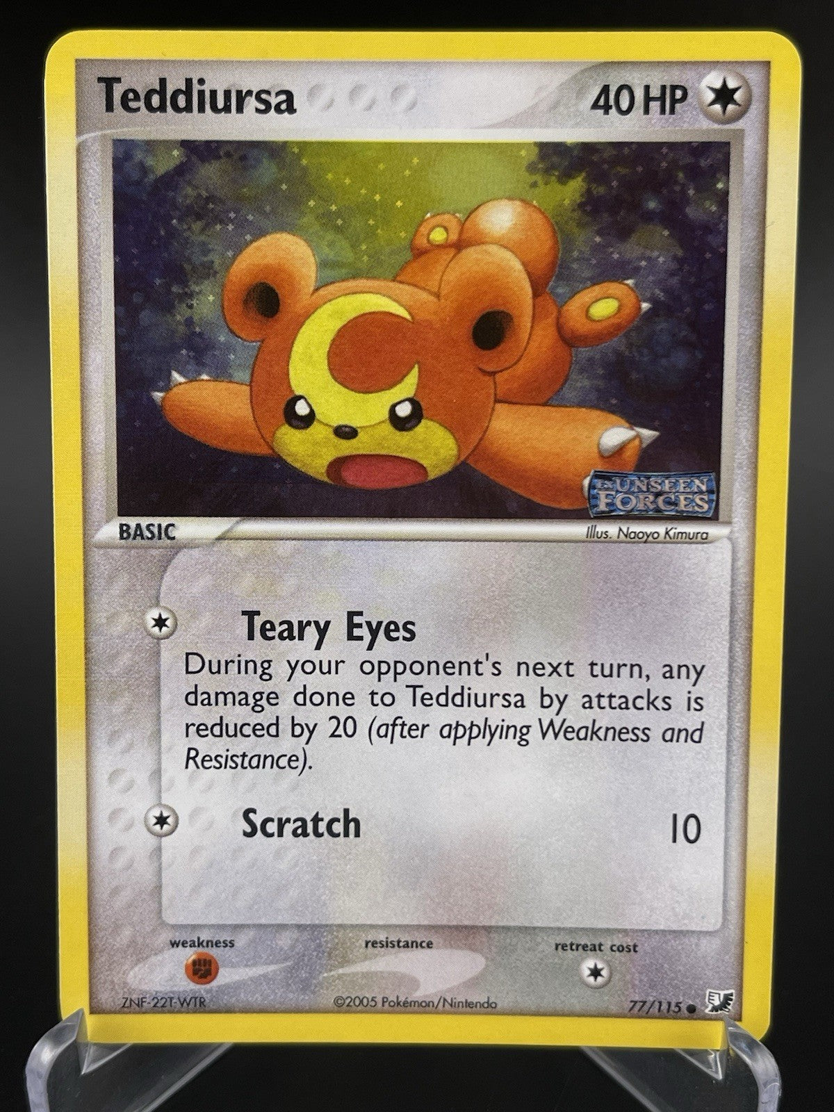 Teddiursa 77/115 EX Unseen Forces Reverse Holo Stamped Pokémon TCG Card VLP