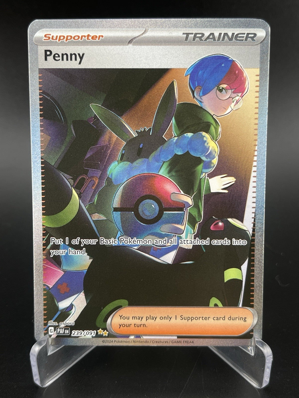 Penny 239/091 SIR Special Illustration Rare Paldean Fates Pokemon Card TCG NM