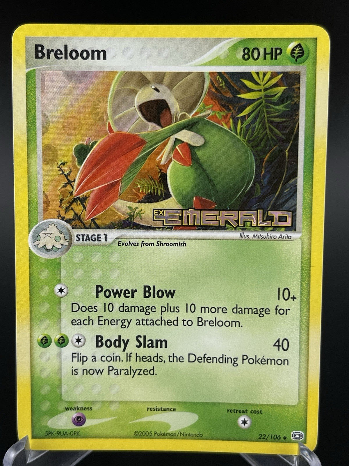 Breloom 22/106 Ex Emerald 2005 Reverse Holo Stamped Pokémon TCG Card VLP