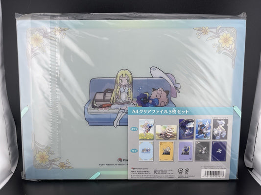 Pokemon Sun & Moon Lillie Gladio Lusamine 5 Type Set Clear File 2017 Sealed Case
